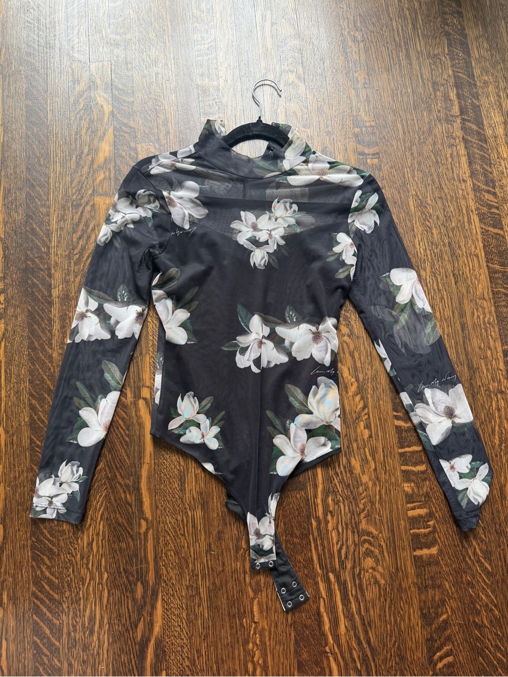 All Saints Mesh Long-Sleeve Bodysuit